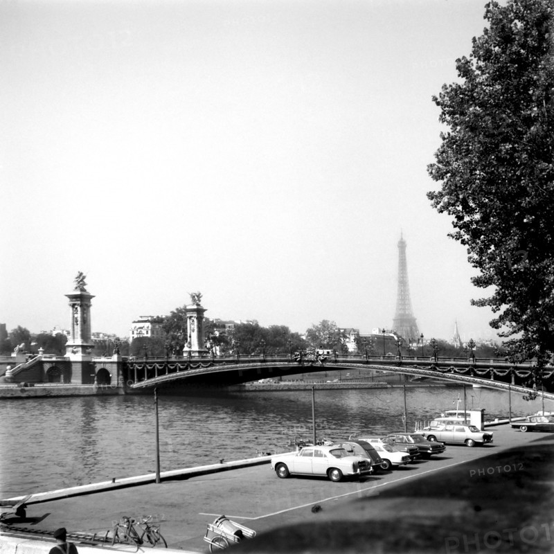 1967, Paris, Senna River and Alexander III Bridge.