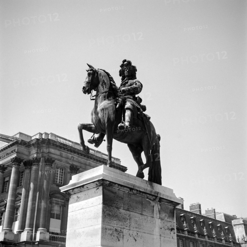 1967, Paris, Palace of Vesailles monument to Louis XIV.