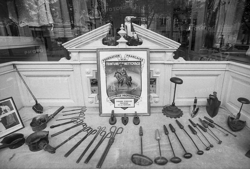 1975, Paris, Marais, shop windows