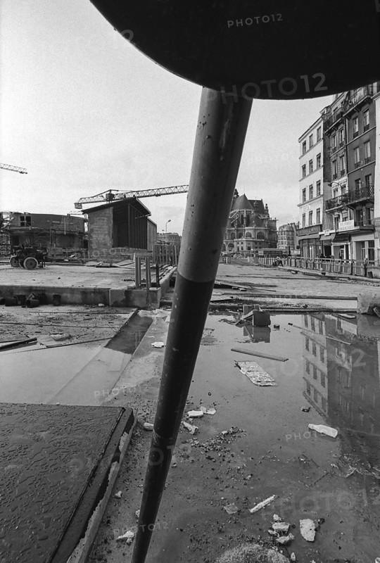 1976, Paris, Rive droite, Les Halles, construction site.