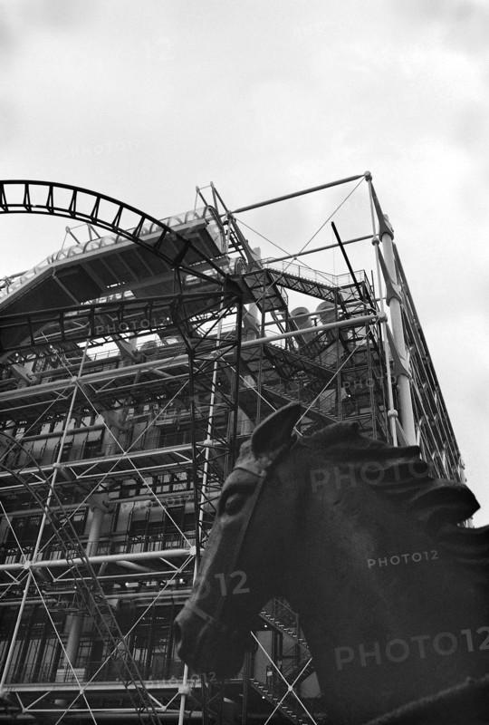 1976, Paris, Rive droite, Centre Pompidou, Beaubourg.