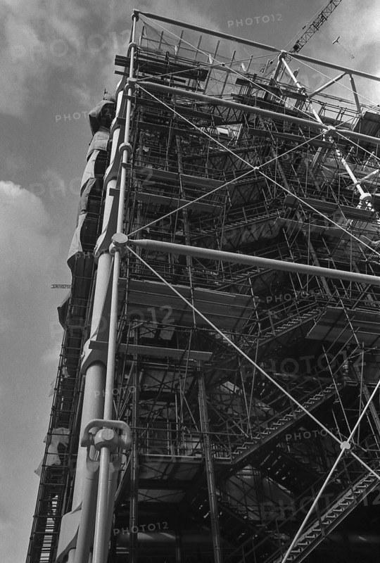 1976, Paris, Rive droite, Centre Pompidou, Beaubourg.