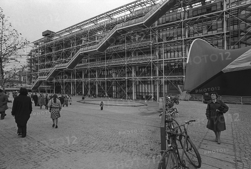 1976, Paris, Rive droite, Centre Pompidou, Beaubourg.