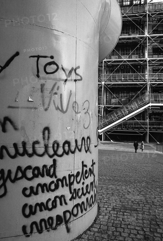1976, Paris, Rive droite, Centre Pompidou, Beaubourg.