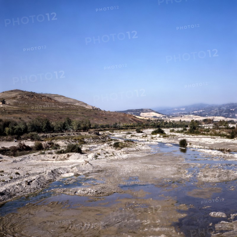 Nature, Italy, region of Basilicata-Calabria 1975 Mouth of the river Crati Regional Park.