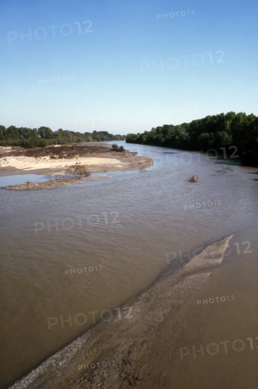 Nature, Italy, region of Basilicata-Calabria 1975 Mouth of the river Crati Regional Park.