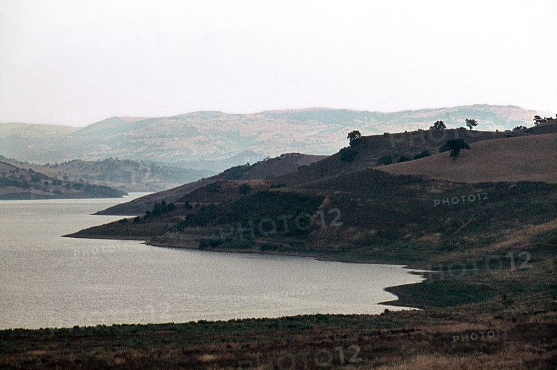 Nature, Italy, region of Puglia 1975 Lago di Occhito (Occhito lake).