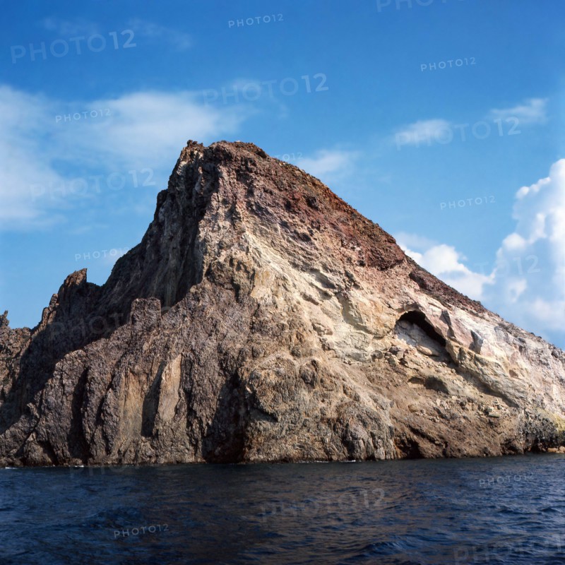 Nature, Italy, region of Sicilia 1975 Isole Eolie, Scoglio Dattilo;  (Aeolian Islands,  Dattillo Rock).
