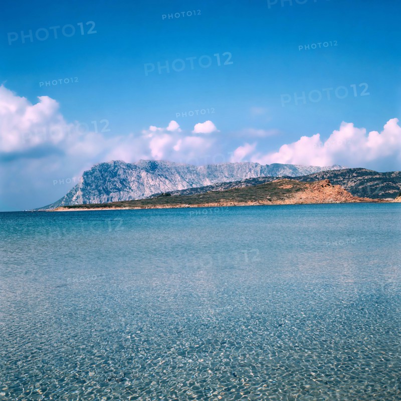Nature, Italy, region of Sardegna 1975 Punta Coda Cavallo - Isola di Tavolara (Coda Cavallo Cape - Tavolara Island).