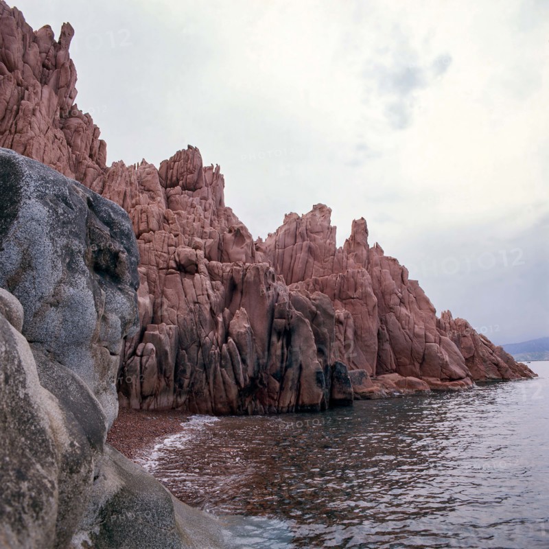 Nature, Italy, region of Sardegna 1975 Rocce Rosse di Arbatax (Red Rocks of Arbatax ).