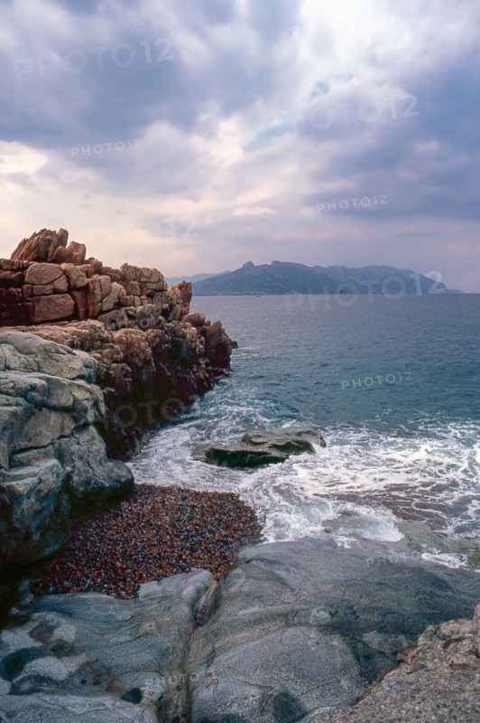 Nature, Italy, region of Sardegna 1975 Rocce Rosse di Arbatax (Red Rocks of Arbatax ).