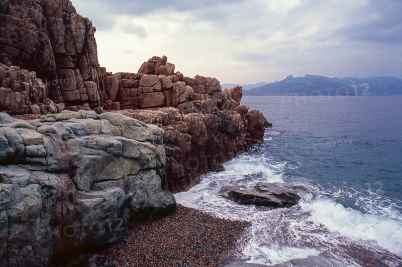 Nature, Italy, region of Sardegna 1975 Rocce Rosse di Arbatax (Red Rocks of Arbatax ).
