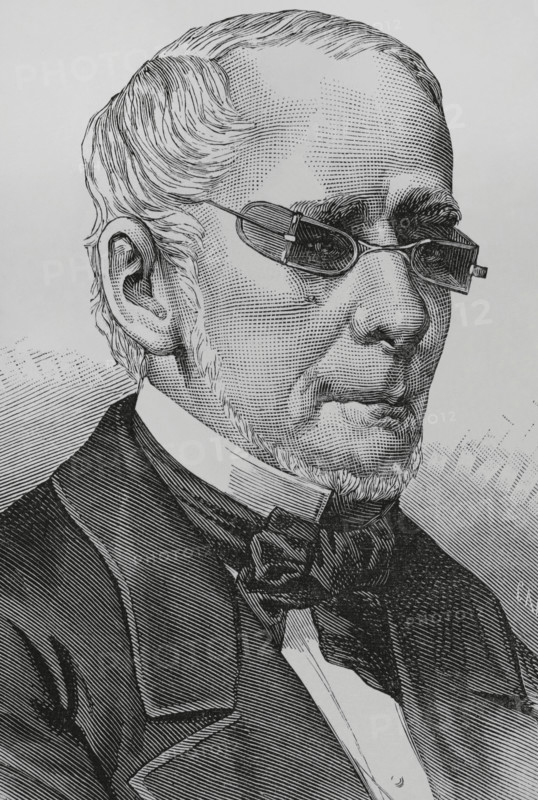 Francisco Javier Zaldua (Francisco Javier Martinez de Zaldua de Racines) (1811-1882). Colombian lawyer and politician, member of the Partido Liberal Colombiano (PLC) (Colombian Liberal Party). President of the United States of Colombia (1 April 1882 to 21 December 1882). Portrait. Drawing by Badillo. Engraving by Arturo Carretero (1852-1901). La Ilustracion Espanola y Americana (The Spanish and American Illustration), 1883.