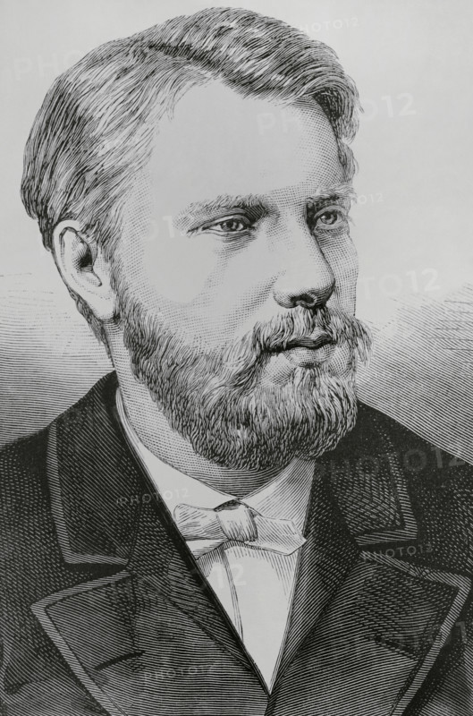 Alexander, Prince of Orange (1851-1884). Prince of the Kingdom of the Netherlands, prince of the House of Orange-Nassau. Portrait. Drawing by Badillo. Engraving by Arturo Carretero (1852-1903). Detail. The Spanish and American Illustration (La Ilustracion Espanola y Americana), 1884.