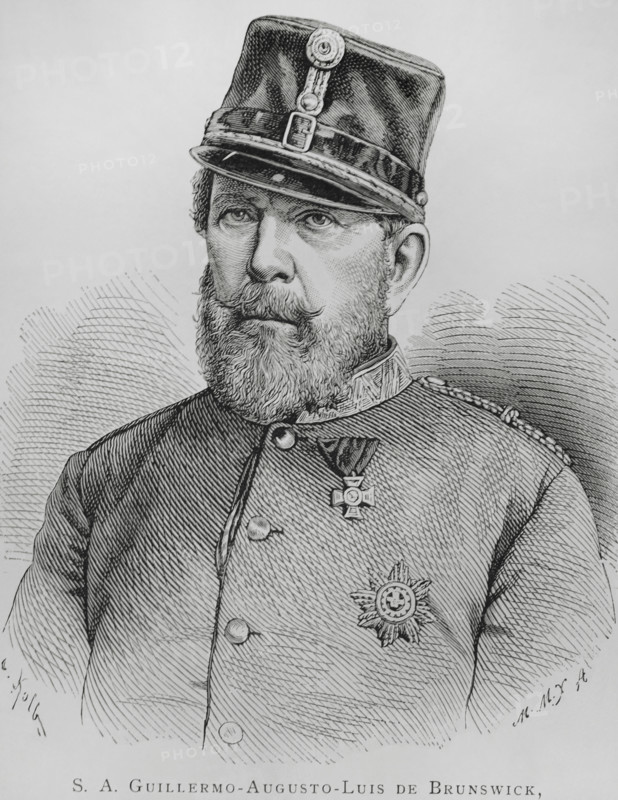 William, Duke of Brunswick (1806-1884). Duke of the Duchy of Brunswick (Germany) (1830-1884). Portrait. Engraving. The Spanish and American Illustration (La Ilustracion Espanola y Americana), 1884.