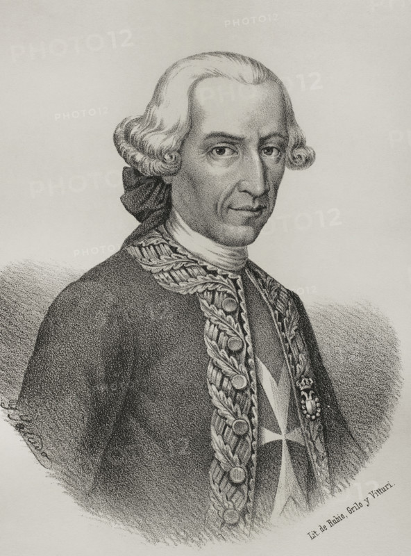 Antonio Maria Bucareli y Ursua (1717-1779). Spanish general. Governor and Captain General of the island of Cuba (1766-1771). Viceroy of New Spain (1771-1779). Portrait. Lithography. Cronica General de Espana, Historia Ilustrada y Descriptiva de sus Provincias (General Chronicle of Spain, Illustrated and Descriptive History of its Provinces), Antilles, 1871.