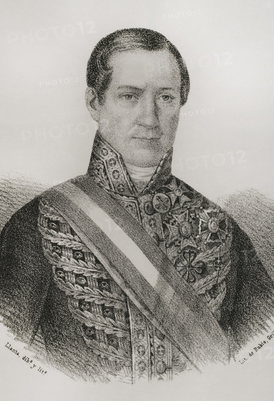 Claudio Martinez de Pinillos (Claudio Martinez de Pinillos y Ceballos) (1782-1852), 2nd Count of Villanueva and 1st Viscount of Valvanera. Cuban landowner, politician and economist. General superintendent subdelegate of the Royal Treasury of Cuba. Grandee of Spain. Portrait. Illustration by Llanta. Lithography. Cronica General de Espana, Historia Ilustrada y Descriptiva de sus Provincias (General Chronicle of Spain, Illustrated and Descriptive History of its Provinces), Antilles, 1871.