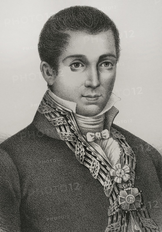 Alejandro Ramirez Blanco (1777-1821). Spanish journalist and economist. In 1812 he was appointed superintendent of the Treasury of Puerto Rico. Head of the Cuban Treasury in 1816. Portrait. Illustration by Salcedo. Lithography. Detail. Cronica General de Espana, Historia Ilustrada y Descriptiva de sus Provincias (General Chronicle of Spain, Illustrated and Descriptive History of its Provinces), Antilles, 1871.
