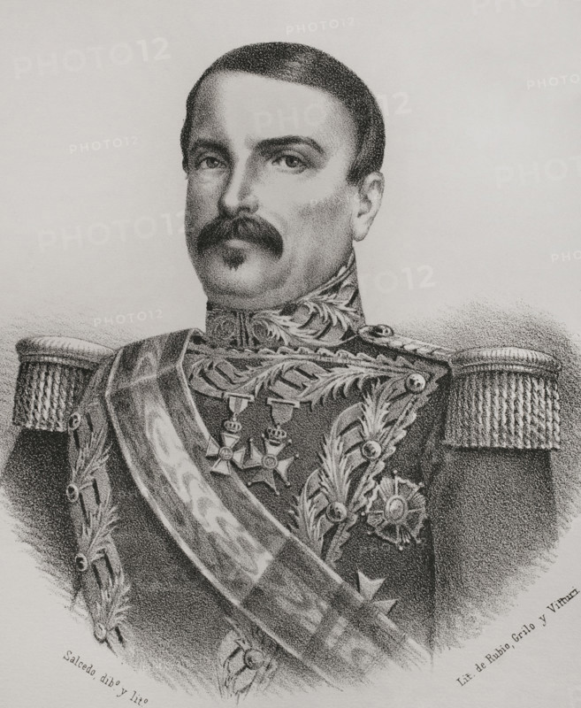 Antonio Urbiztondo y Eguia (1803-1857), Marquis of La Solana. Spanish general. Conqueror of the Sulu Sultanate, which became part of the Philippine Islands under Spanish sovereignty. On 28 January 1850 he was appointed captain general and governor-general of the Philippines. Portrait. Drawing by Salcedo. Lithography. Cronica General de Espana, Historia Ilustrada y Descriptiva de sus Provincias (General Chronicle of Spain, Illustrated and Descriptive History of its Provinces), Philippines, 1871.