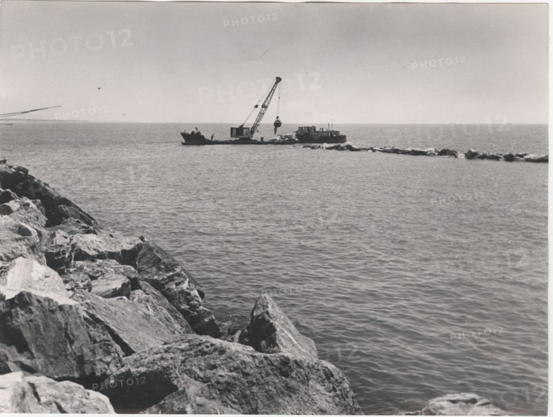 Breakwater dam. Marina di Pisa, Italy,
