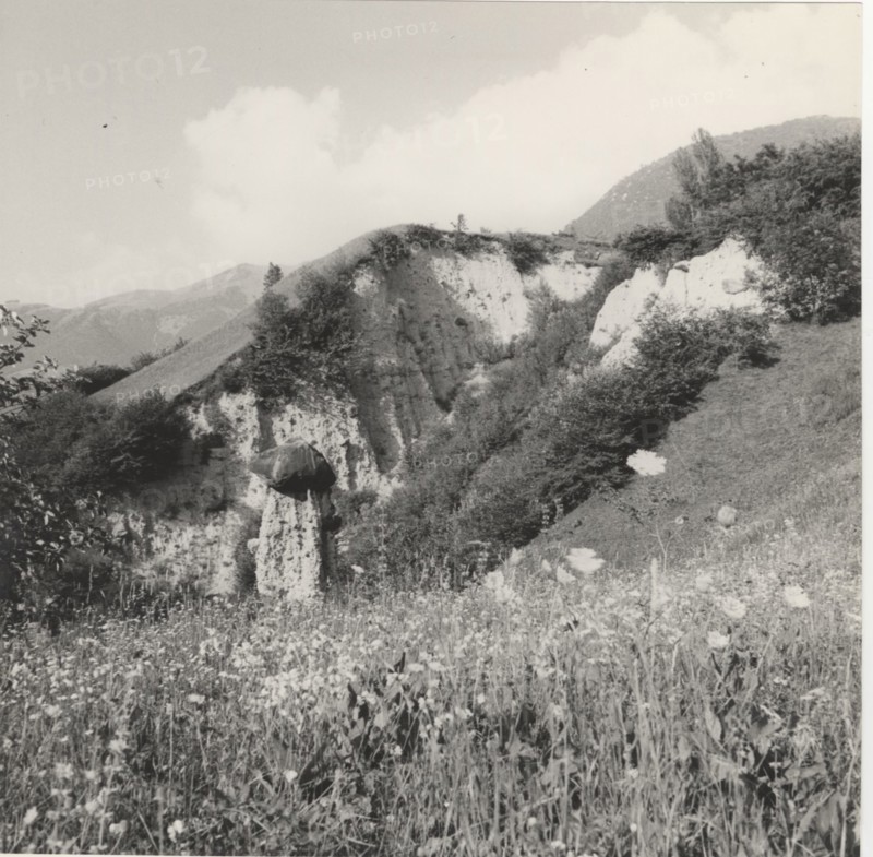 Details of a typical erosional landscape. Iseo Lake, Italy,