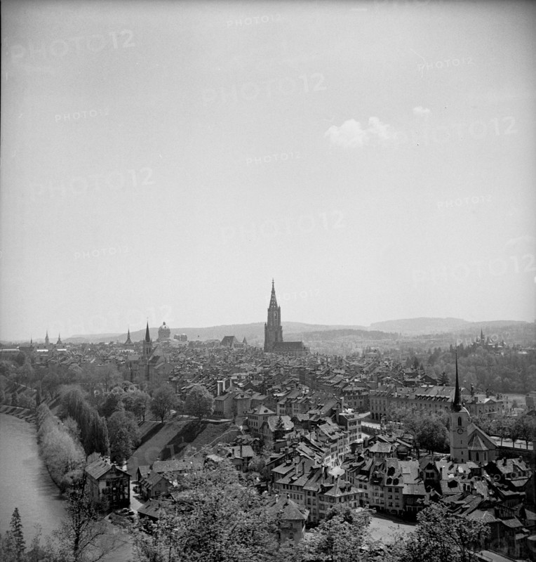 Old town and Munster, Berne 1954.