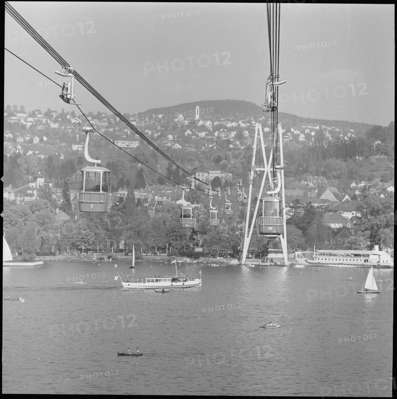 Cableway across Lake Zurich around 1959.