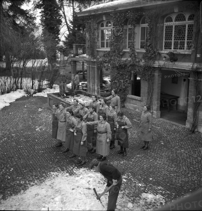 Line up of women's reserve unit; 1942.