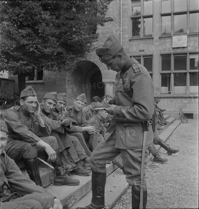 Soldiers, barrack square; 1939.