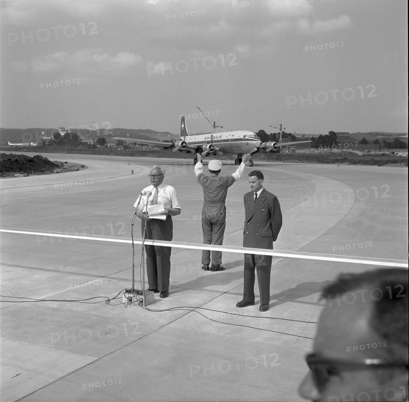 Zurich Airport: opening ceremony for blind landing runway south 1959.