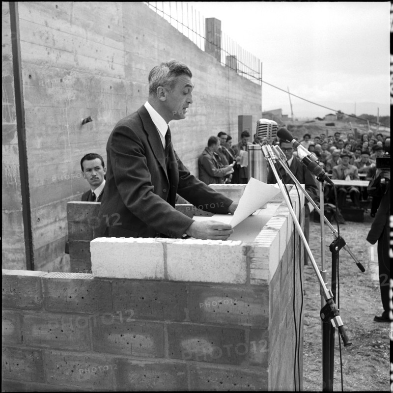 Felix Bloch at laying of the foundation stone of CERN in Meyrin 1955.