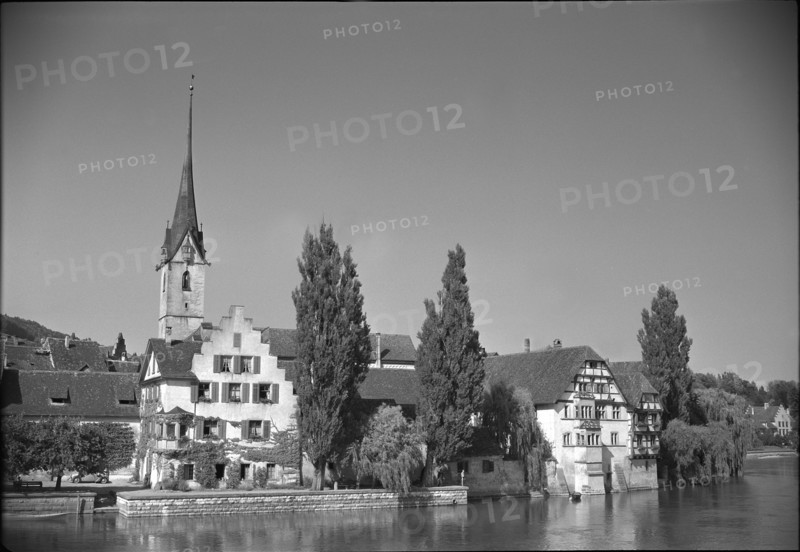 Stein am Rhein, Rhine shore 1950.