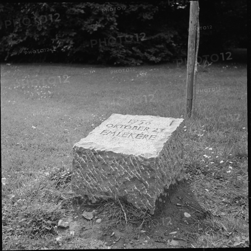 Memorial stone for revolt in Hungary 1956, Schadaupark Thun 1958.