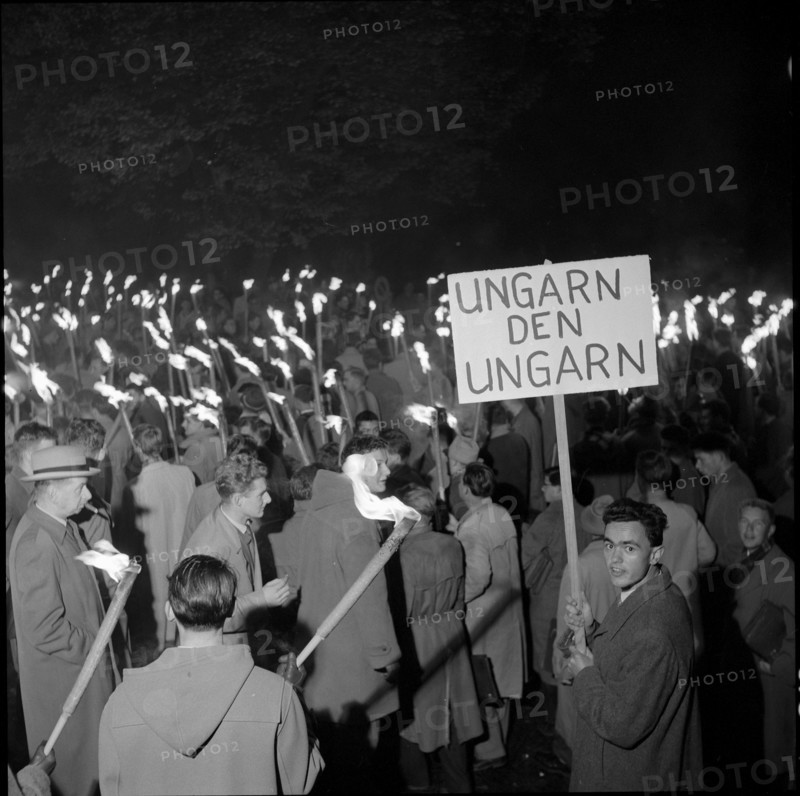 Protest demonstration at the Russian embassy, Berne 1956.