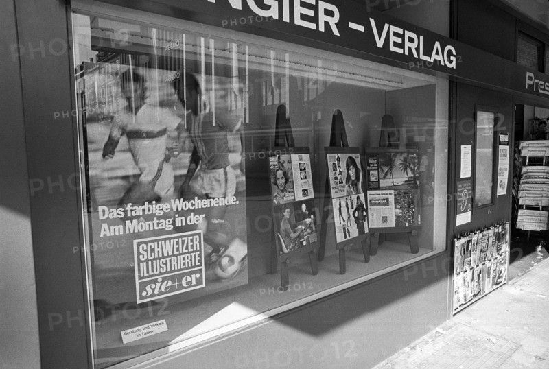 Shop window Ringier publisher: Schweizer Illustrierte/sie+er, 1973.