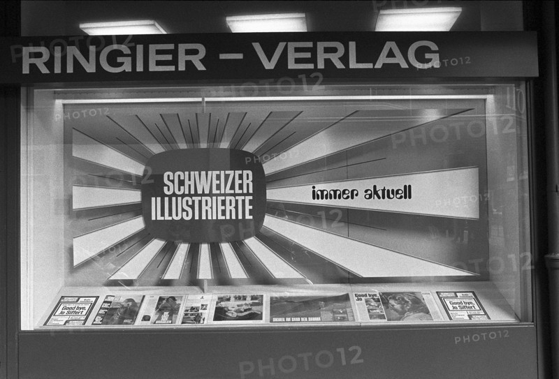 Shop window Ringier publisher: Schweizer Illustriete, Good bye Jo Siffert, 1971.