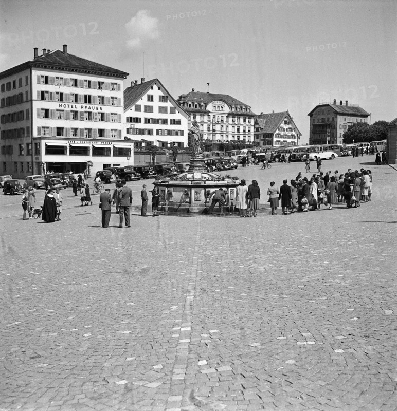 Einsiedeln; Monastery square 1948.