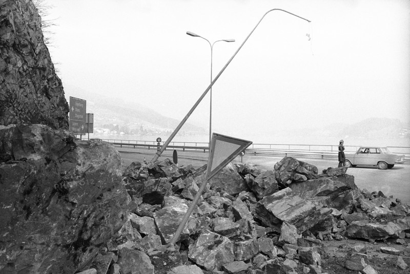 Rock slip near Lopper tunnel 1973.