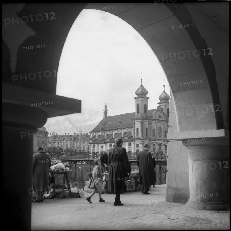 Market in Lucerne, 1955.