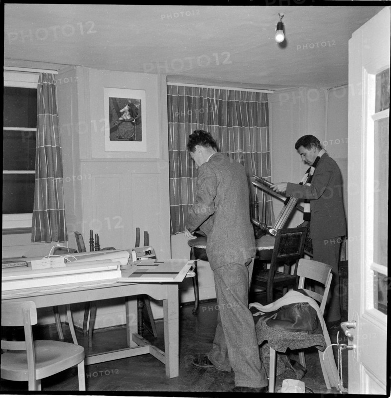 Zurich students furnishing house for colleagues from Hungary 1956.