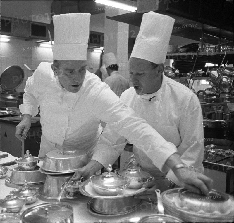 Gstaad; Ernesto Schlegel, chef in the Palace Hotel; 1967.