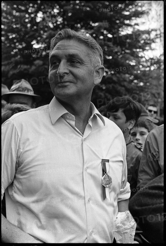 Ernst Brugger, Member of Federal Council Ernst Brugger during the people's march 'Bread for Brothers', 1970.