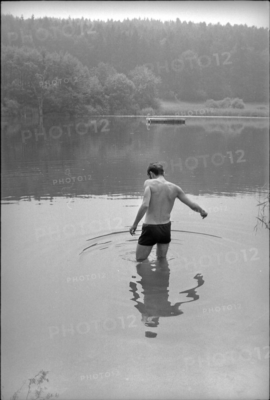 Bathing man in the 'Brauiweiher' near Agasul 1969.