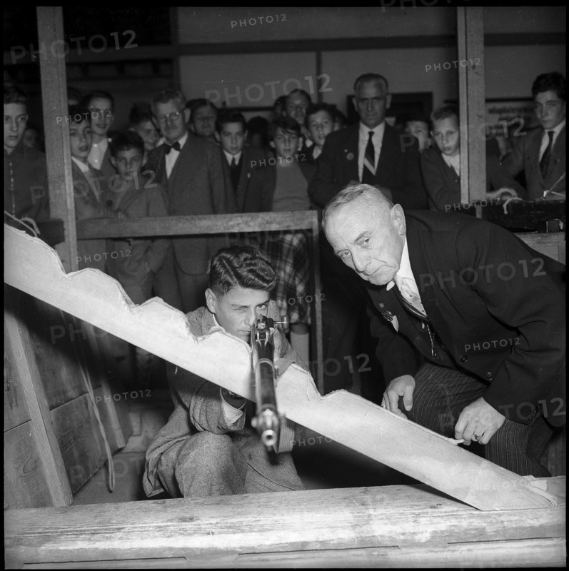 Boy shooting competiton in Zurich, 1954.