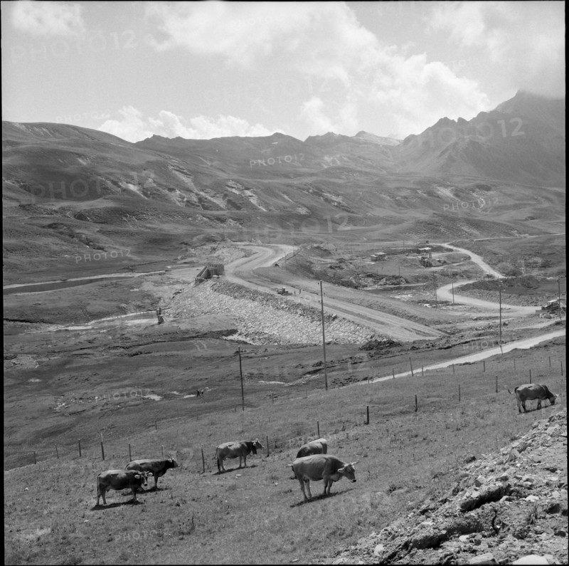 Dam on Melchsee-Frutt under construction 1958.