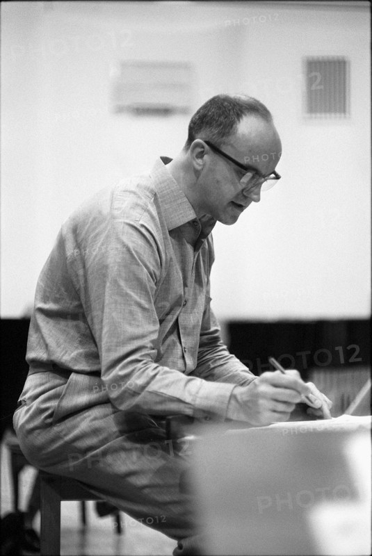 Hans Moeckel recording in the Beromunster studio, 1963.