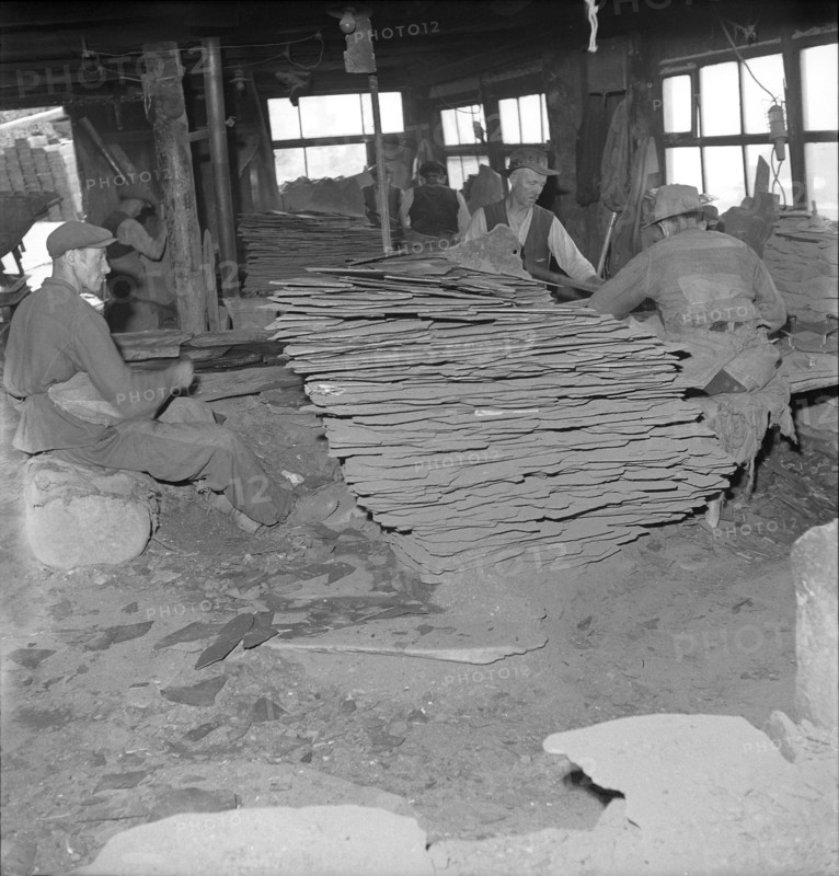 Termen, Slate mine in the Valais; 1946.