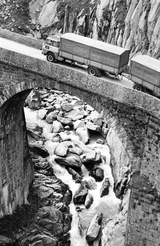 Devil's bridge, Gotthard pass road 1969.