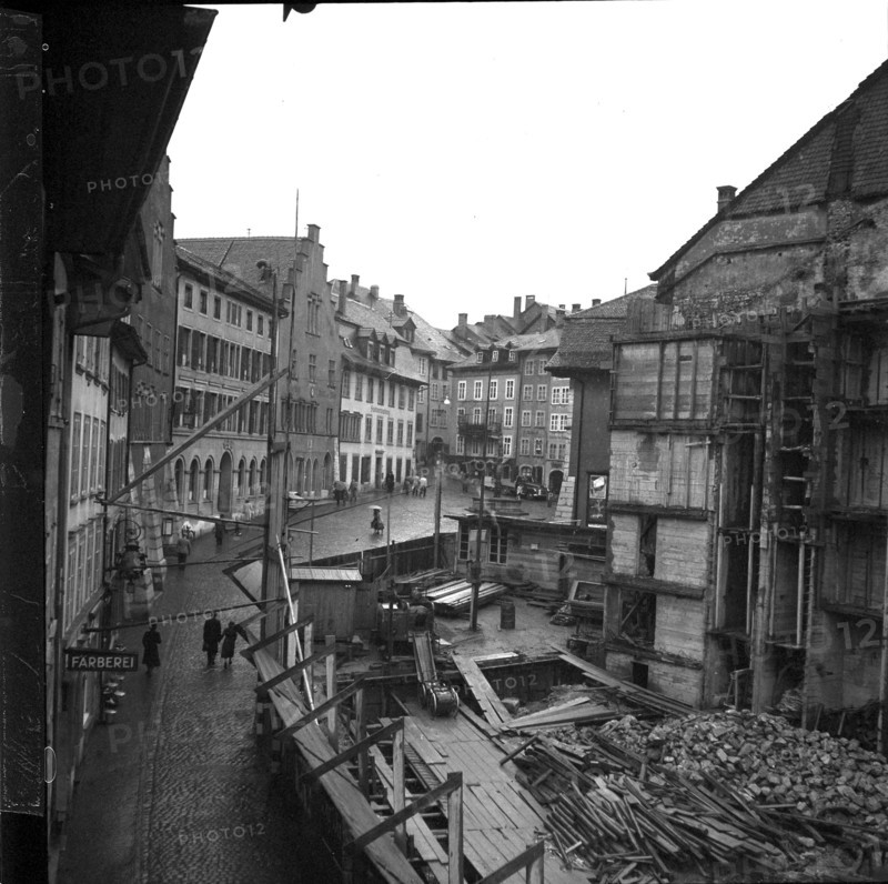 Bienne, demolition of the Hotel de la Croix Blanche; 1951.