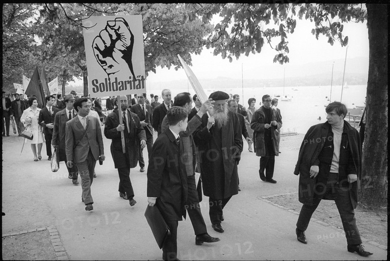Max Daetwyler at May Day demonstration in Zurich 1967.